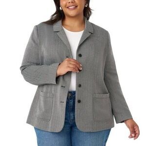 Edited by Hunter McGrady Women's Classic Blazer Herringbone Size 2X